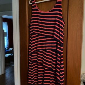 LOFT Stretch Sleeveless Dress with Diagonal Layers